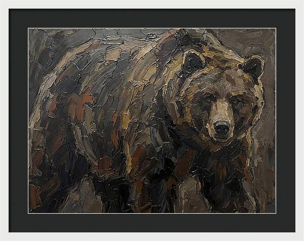 Majestic Bear In Palette Knife Style