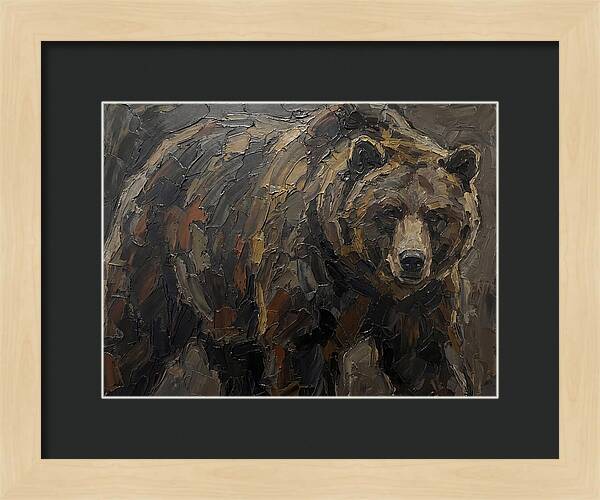 Majestic Bear In Palette Knife Style