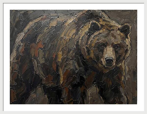 Majestic Bear In Palette Knife Style