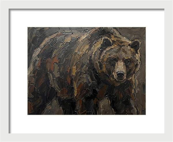 Majestic Bear In Palette Knife Style