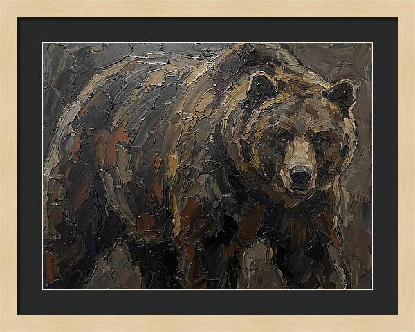Majestic Bear In Palette Knife Style