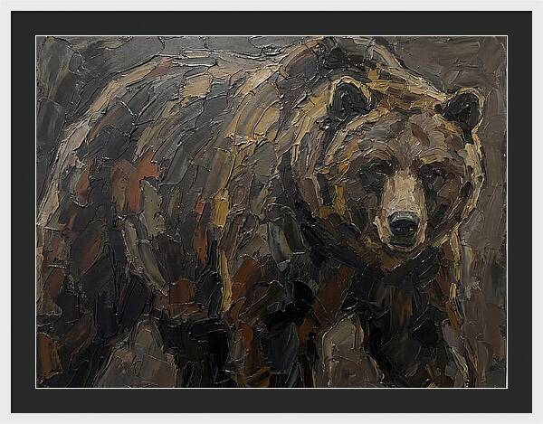 Majestic Bear In Palette Knife Style
