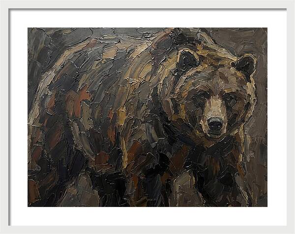 Majestic Bear In Palette Knife Style