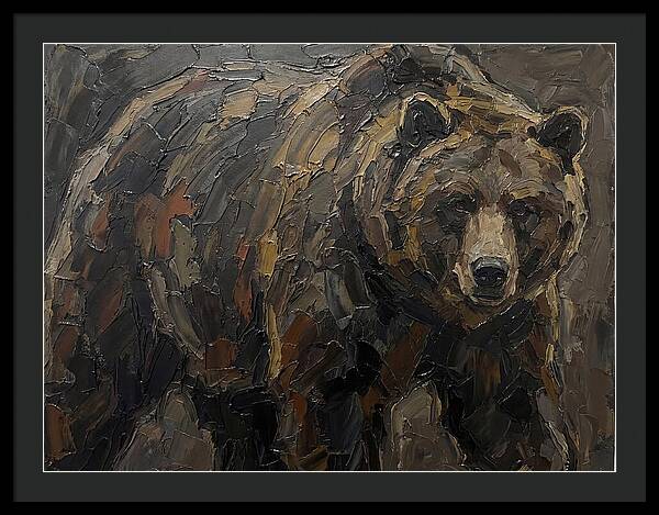 Majestic Bear In Palette Knife Style