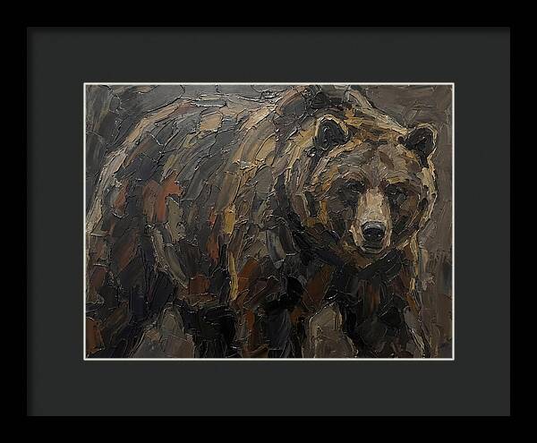 Majestic Bear In Palette Knife Style