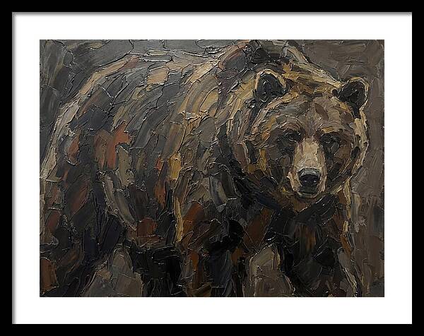 Majestic Bear In Palette Knife Style