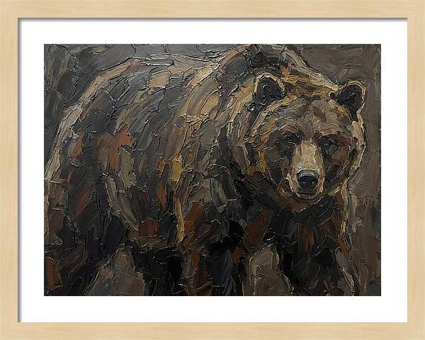 Majestic Bear In Palette Knife Style