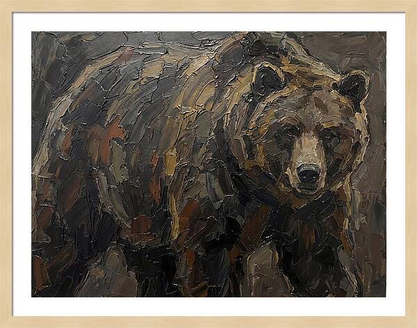 Majestic Bear In Palette Knife Style