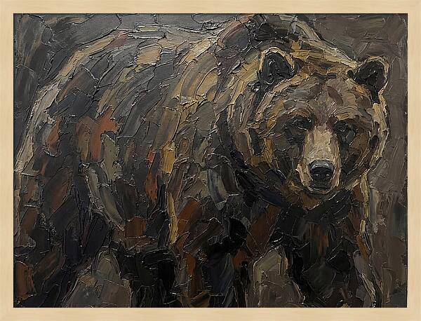 Majestic Bear In Palette Knife Style