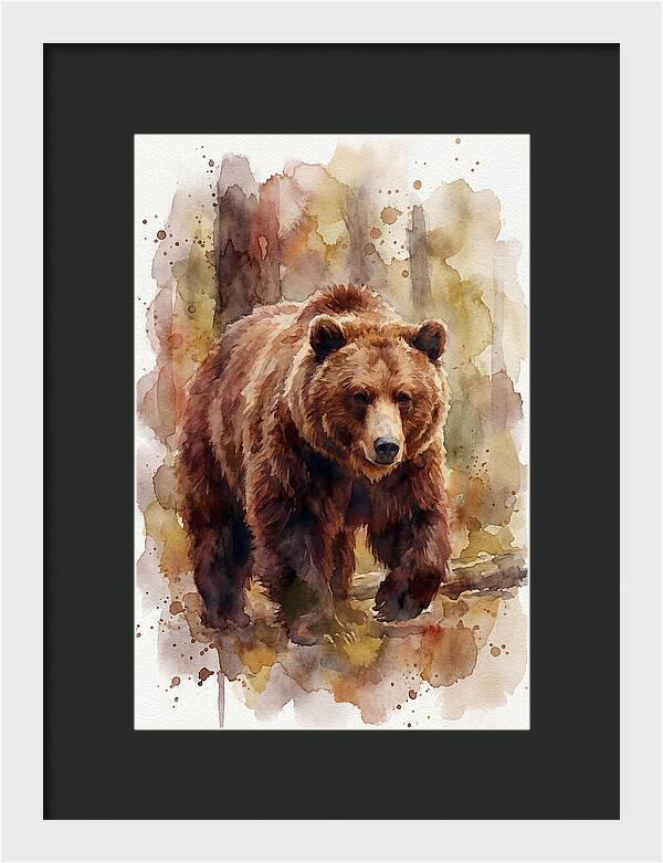 Majestic Bear In Watercolor