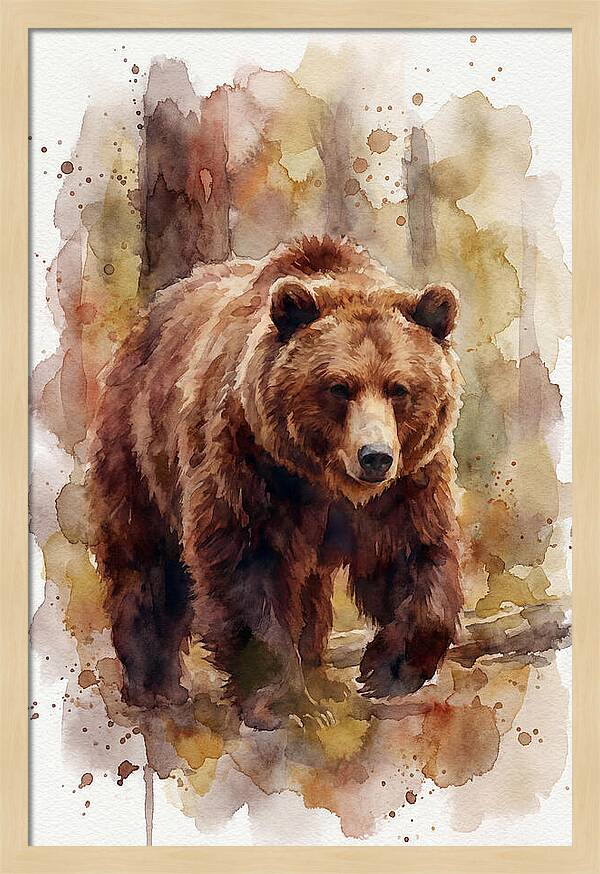 Majestic Bear In Watercolor