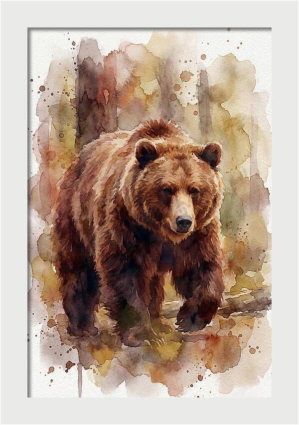 Majestic Bear In Watercolor