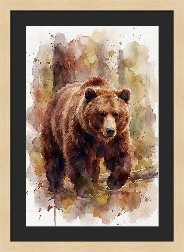 Majestic Bear In Watercolor