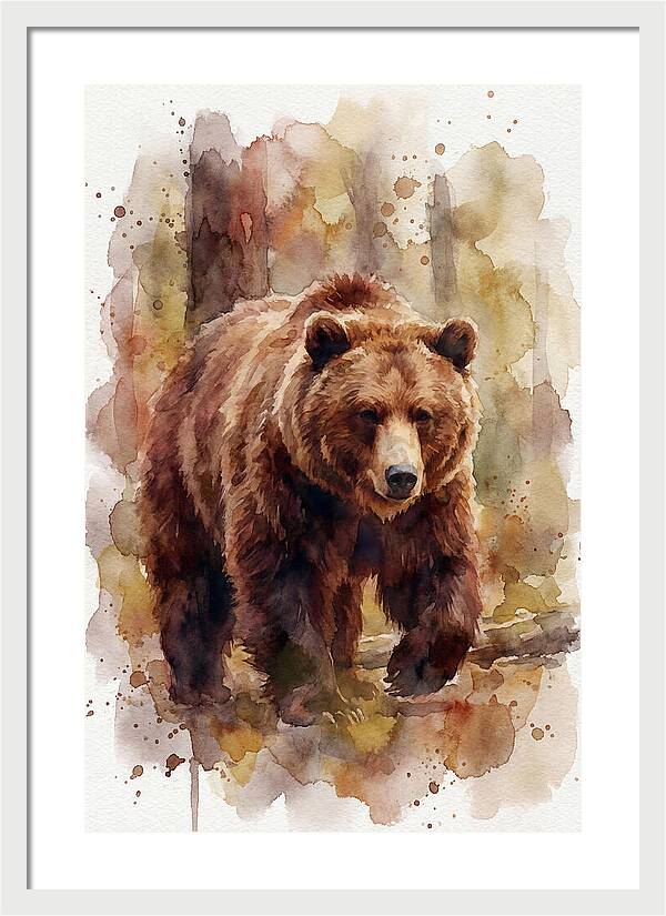 Majestic Bear In Watercolor