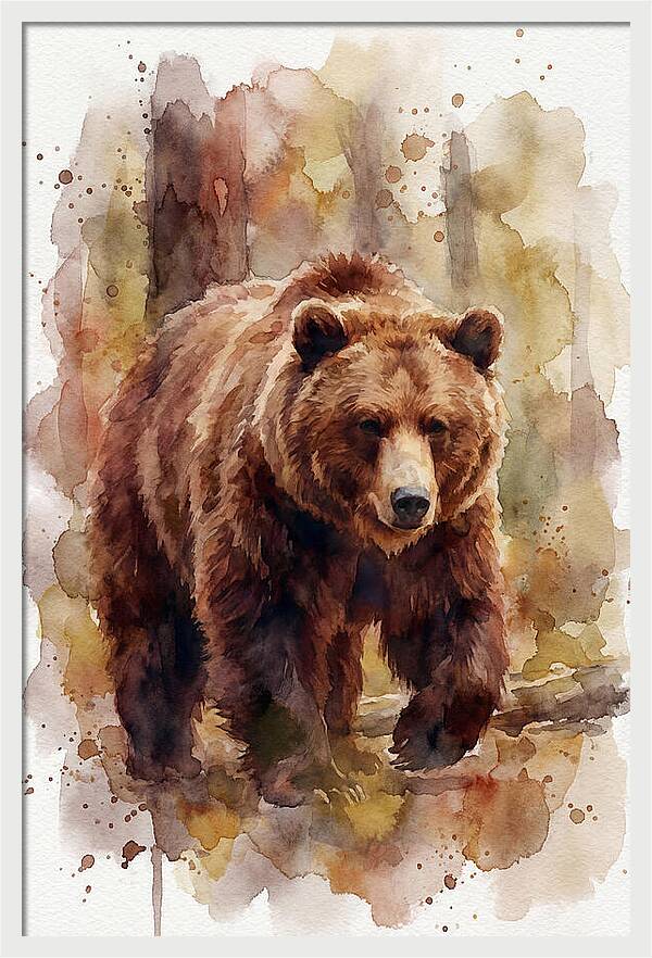 Majestic Bear In Watercolor