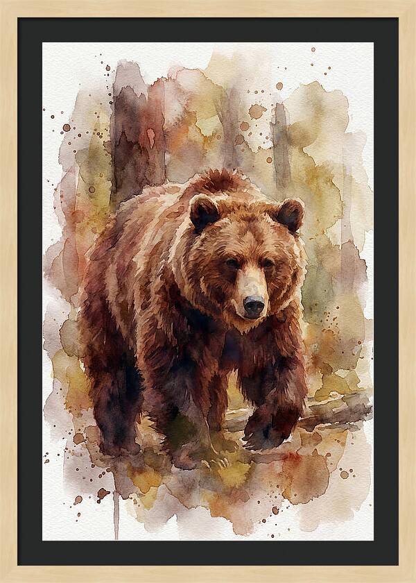 Majestic Bear In Watercolor