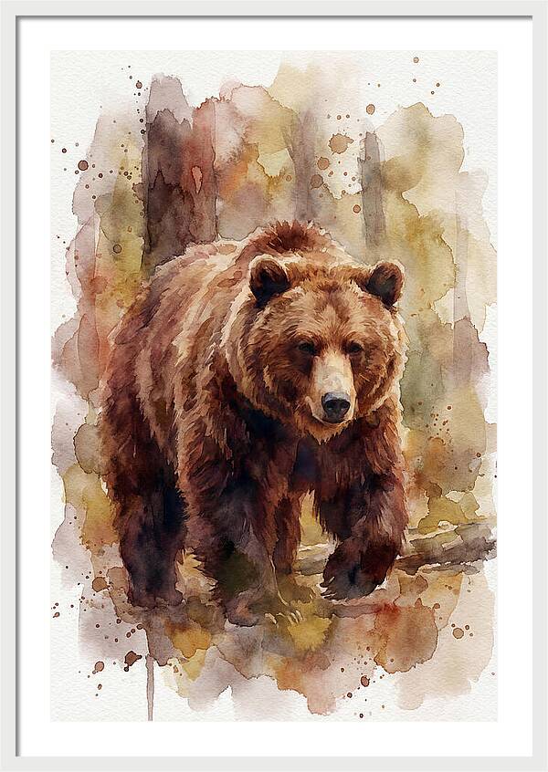 Majestic Bear In Watercolor