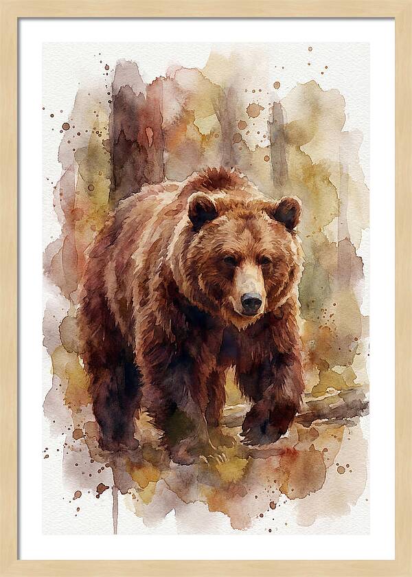 Majestic Bear In Watercolor