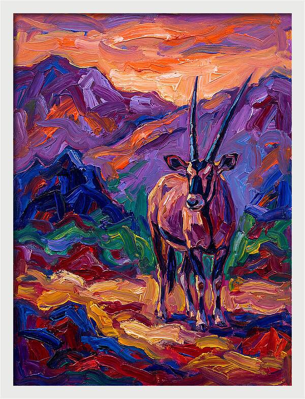 Majestic Beisa Oryx In Colorful Terrain