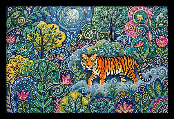 Majestic Bengal Tiger Amidst Lush Greenery