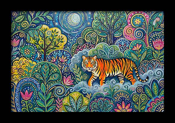 Majestic Bengal Tiger Amidst Lush Greenery