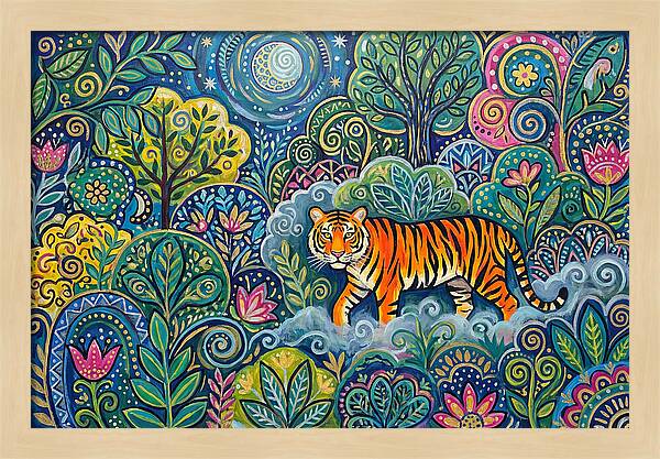 Majestic Bengal Tiger Amidst Lush Greenery