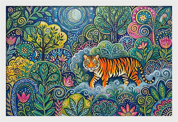 Majestic Bengal Tiger Amidst Lush Greenery