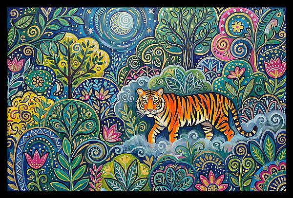 Majestic Bengal Tiger Amidst Lush Greenery