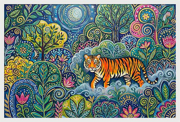 Majestic Bengal Tiger Amidst Lush Greenery
