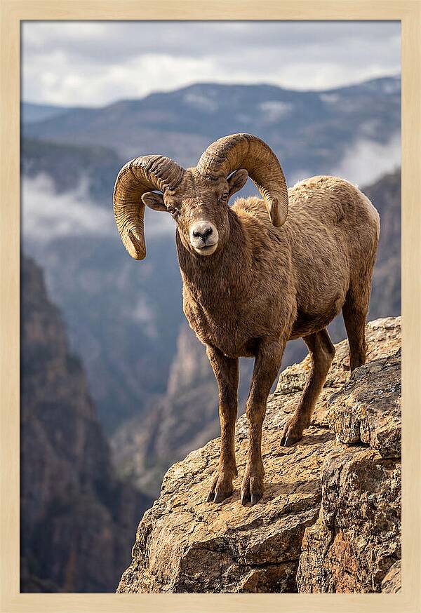 Majestic Bighorn Ram On Precipice