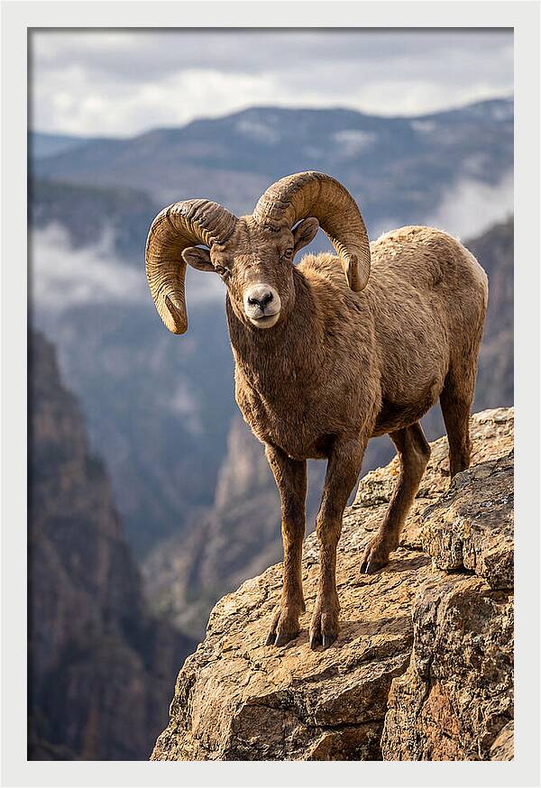 Majestic Bighorn Ram On Precipice