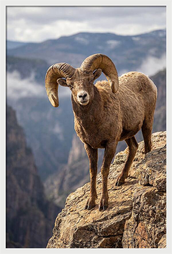 Majestic Bighorn Ram On Precipice