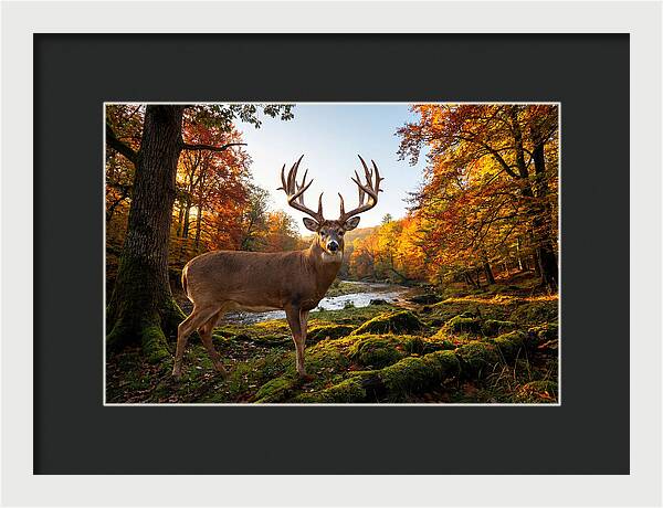 Majestic Buck Among Autumn Leaves
