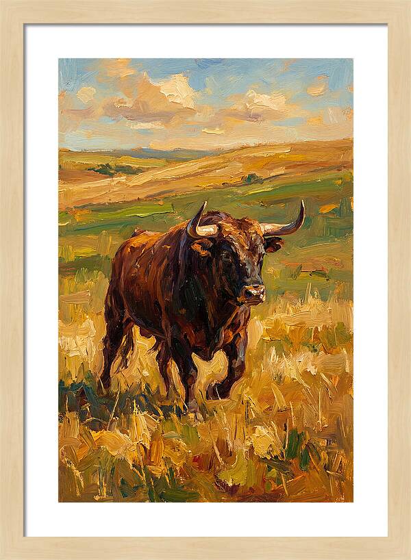 Majestic Bull In Pasture