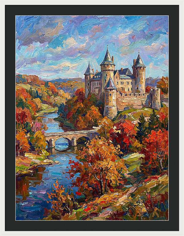 Majestic Castle Amidst Autumn Colors