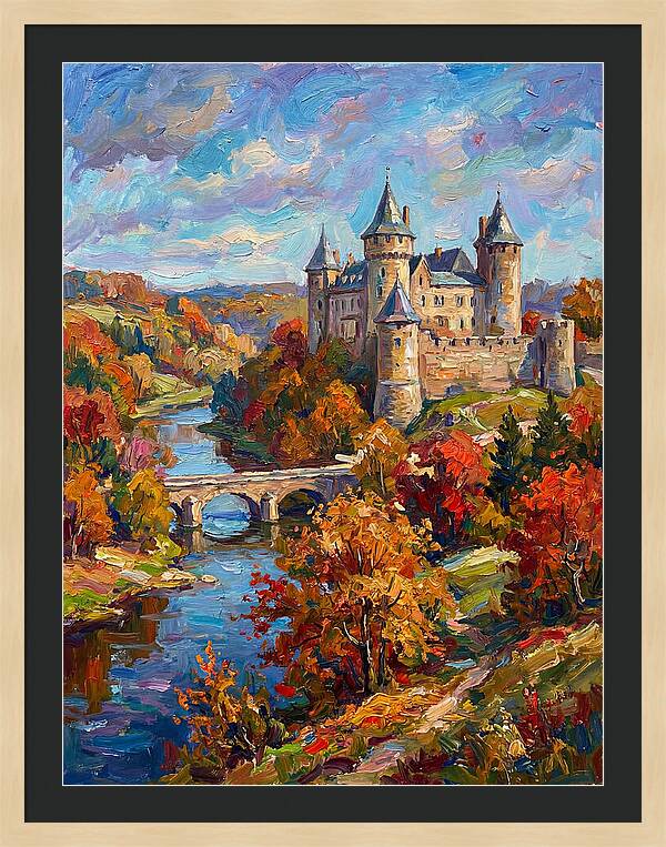 Majestic Castle Amidst Autumn Colors