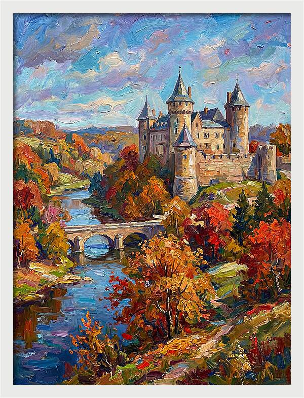 Majestic Castle Amidst Autumn Colors
