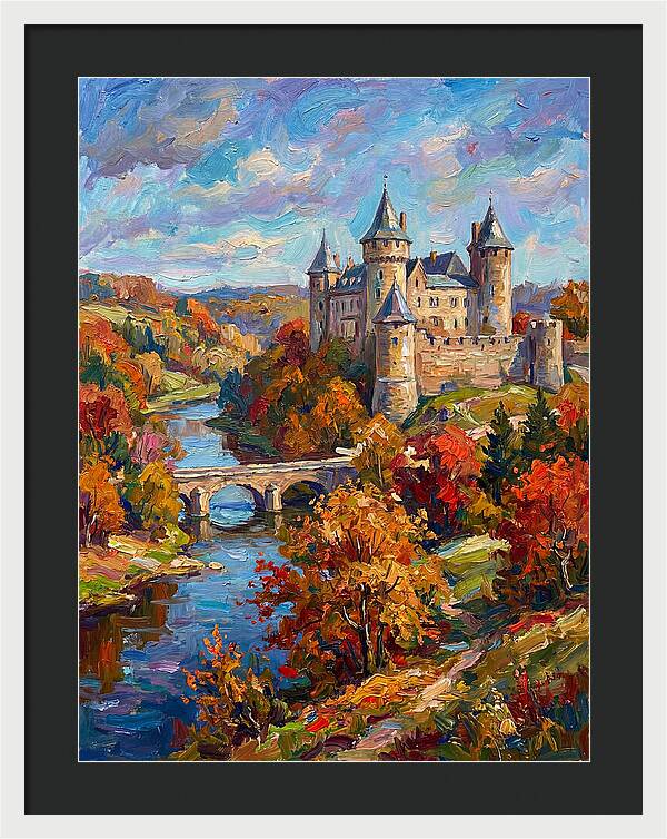Majestic Castle Amidst Autumn Colors