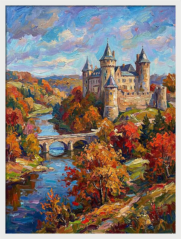 Majestic Castle Amidst Autumn Colors