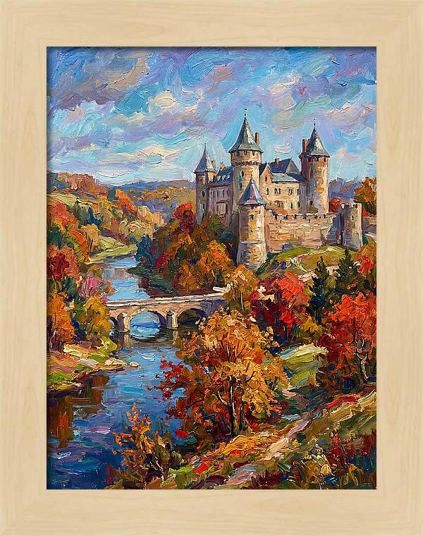 Majestic Castle Amidst Autumn Colors