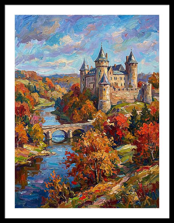 Majestic Castle Amidst Autumn Colors