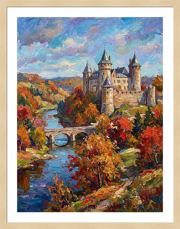 Majestic Castle Amidst Autumn Colors
