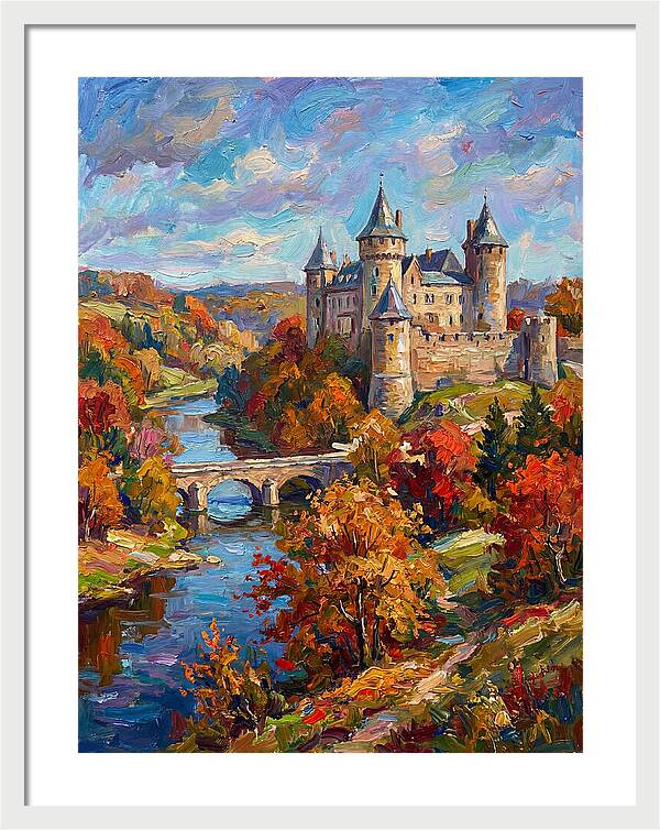 Majestic Castle Amidst Autumn Colors