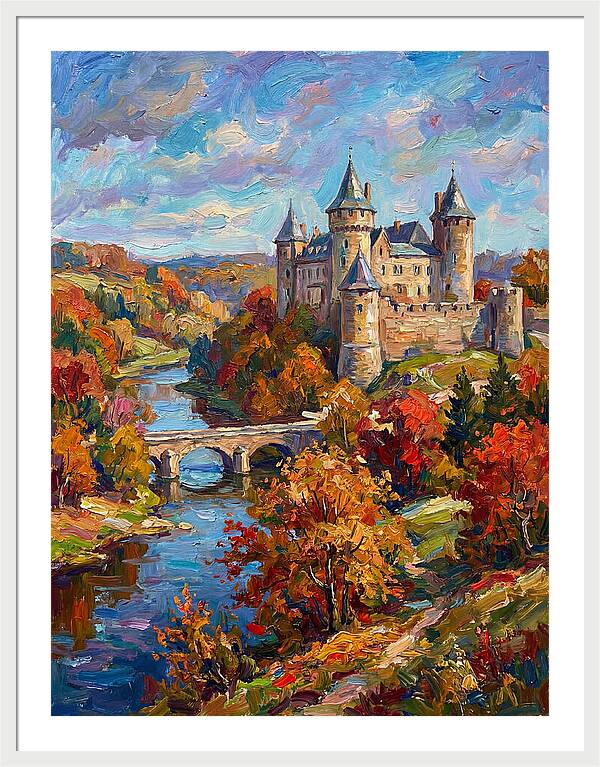 Majestic Castle Amidst Autumn Colors