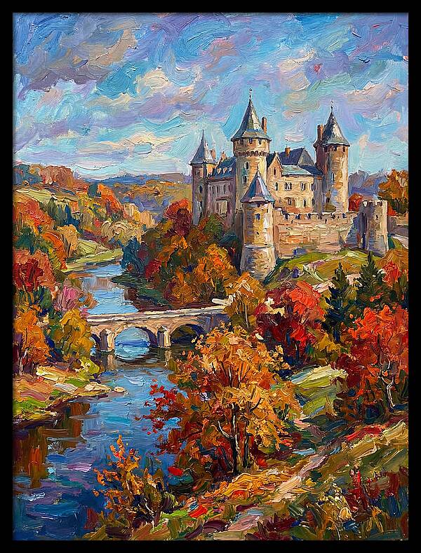 Majestic Castle Amidst Autumn Colors