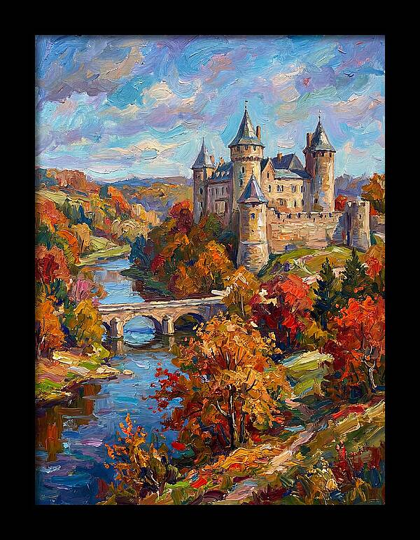 Majestic Castle Amidst Autumn Colors