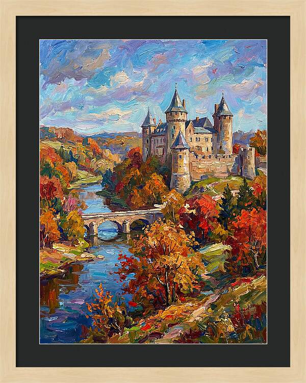 Majestic Castle Amidst Autumn Colors