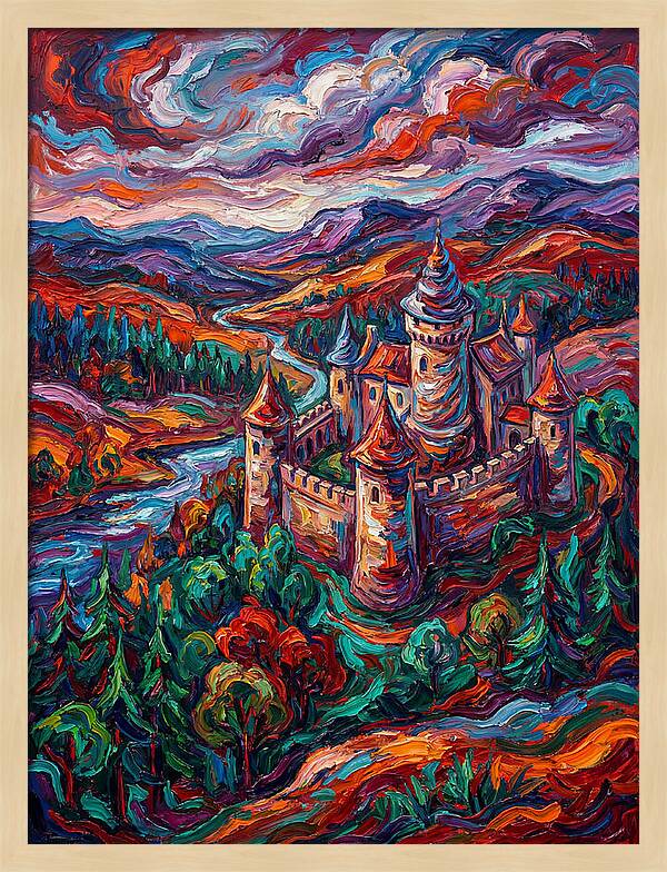 Majestic Castle Amidst Vibrant Landscape