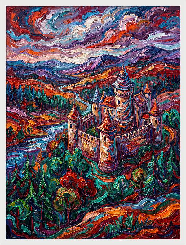 Majestic Castle Amidst Vibrant Landscape