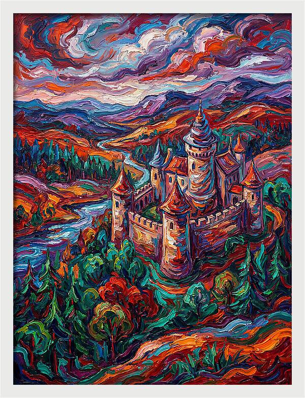Majestic Castle Amidst Vibrant Landscape